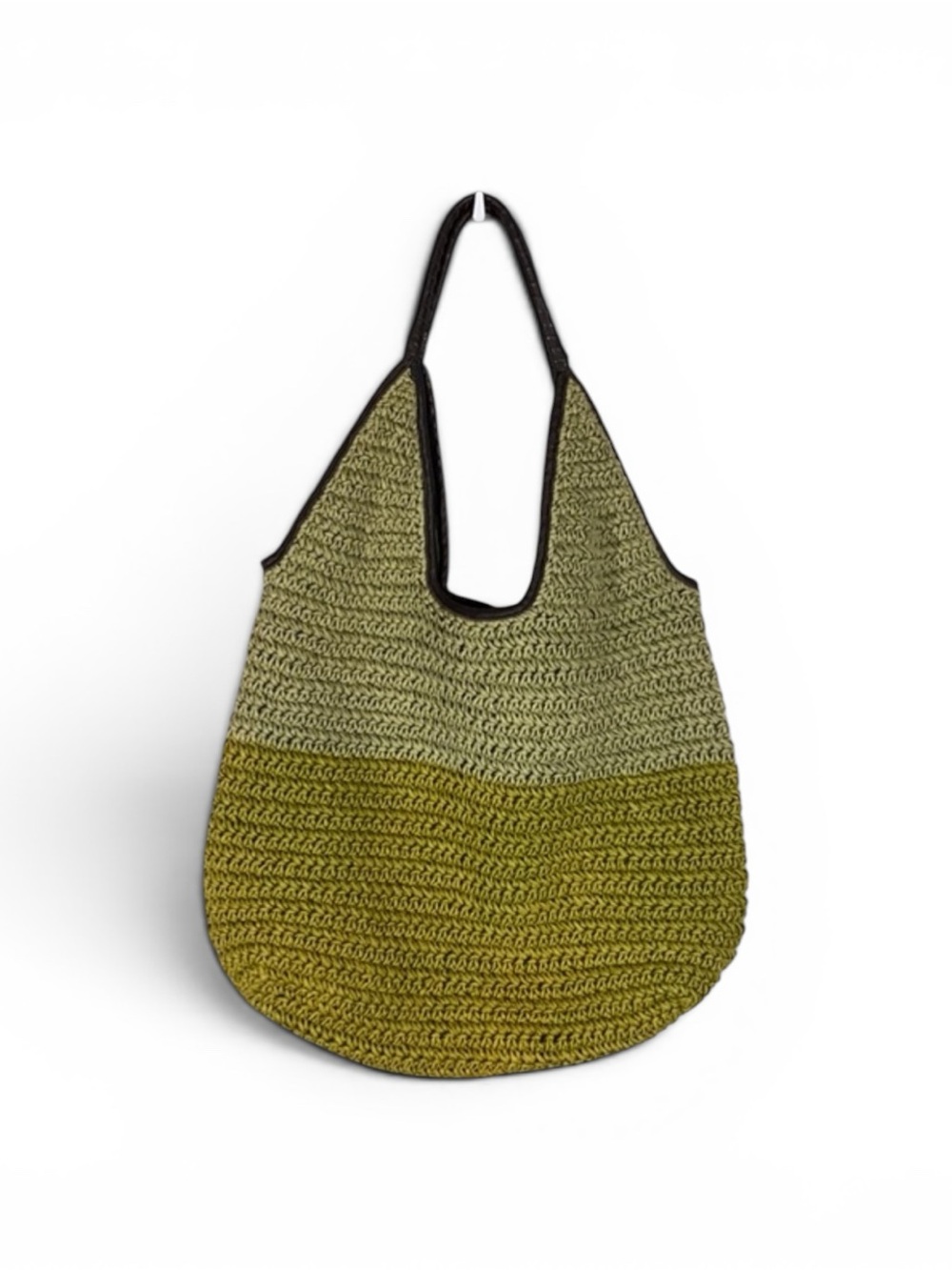 Eddie Bauer Woven Two-Tone Olive Shoulder Bag 15 by 12